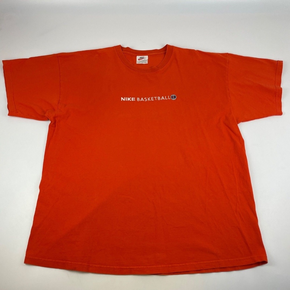 Vintage Nike White Tag Mens Size 2XL Basketball T Shirt Orange Short Sleeve